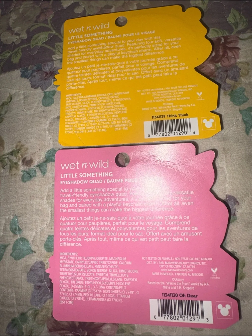 wet n wild Winnie the Pooh Eyeshadow Quads – Gold Brown & Pink Peach Sets